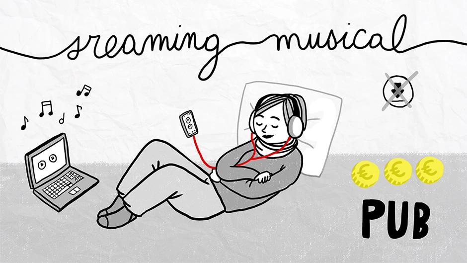 streaming musical expliquez-nous par sophia zandotti pour france info, dessin au trait noir papier feuille