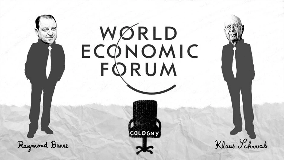 world economic forum illustré par sophia zandotti pour expliquez-nous france info, illustration et photomontage